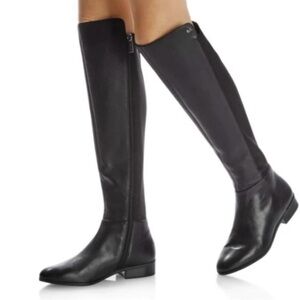 NEW Michael Kors Bromley Black Over the Knee Leather Riding Boots $199 Size 6